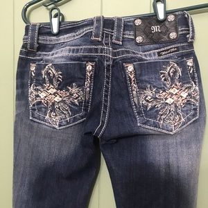 Dark washed boot cut jeans